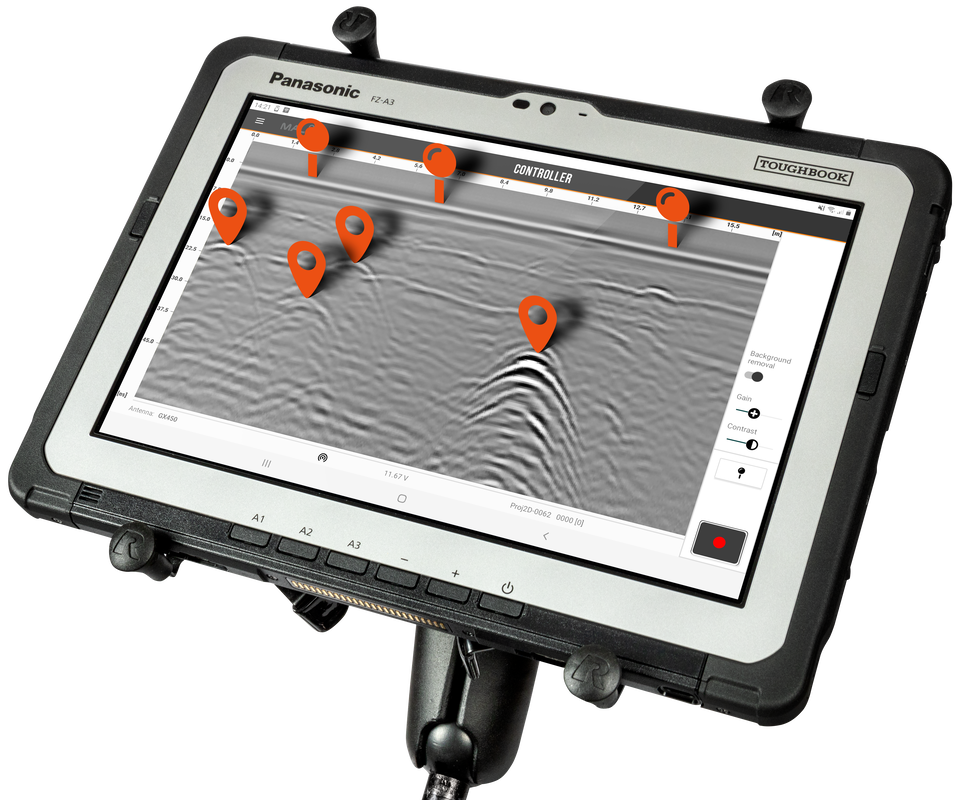 Mal Controller App Panasonic Tablet Ram Holder With Markers Orig Ground penetrating radar